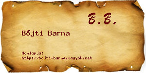 Bőjti Barna névjegykártya